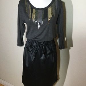 Jodi Arnold for Express Satin Sequin Dress